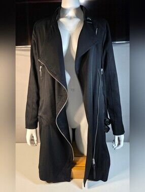 AllSaints Women's Wren Biker Coat Asymmetrical Zip Trench  Size UK 10 US 6 EU 38